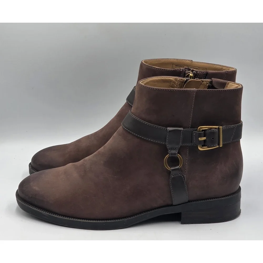 Vionic Rhiannon Women's Chocolate Oiled Nubuck Ankle Boots Size 8.5